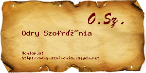 Odry Szofrónia névjegykártya